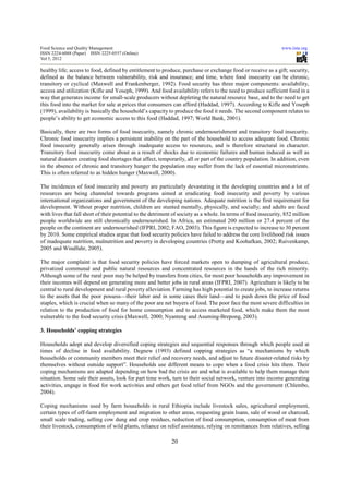 Food insecurity and copping strategies | PDF