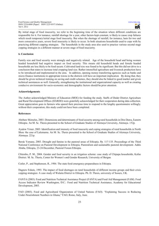 Food insecurity and copping strategies | PDF