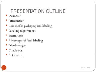 Comprehensive Guide to Food Packaging and Labeling Regulations and ...
