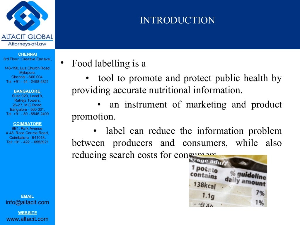 Food labelling laws in india