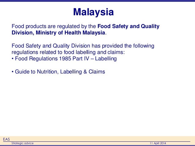 Food Labelling Regulations and Challenges in ASEAN