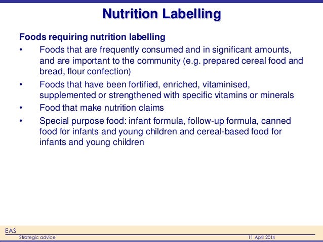 What are the mandatory components of food labels
