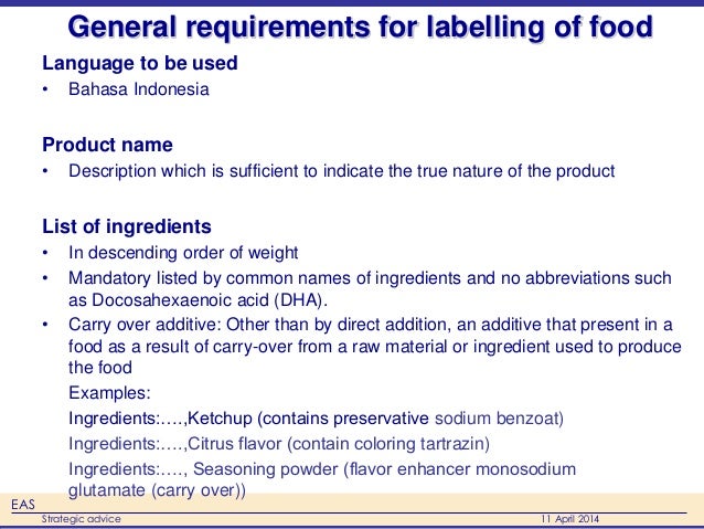 Food Labelling Regulations and Challenges in ASEAN
