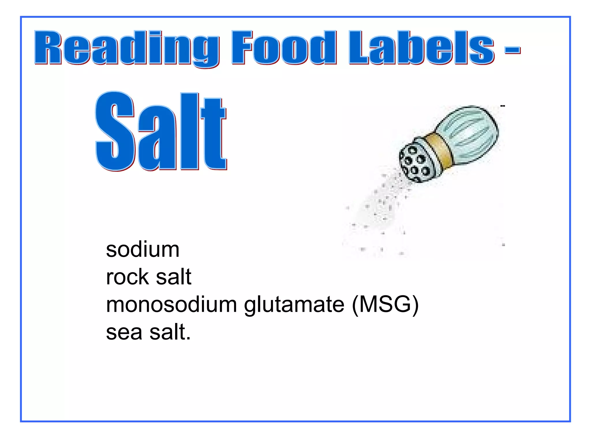 Understanding Food Labels | PPT