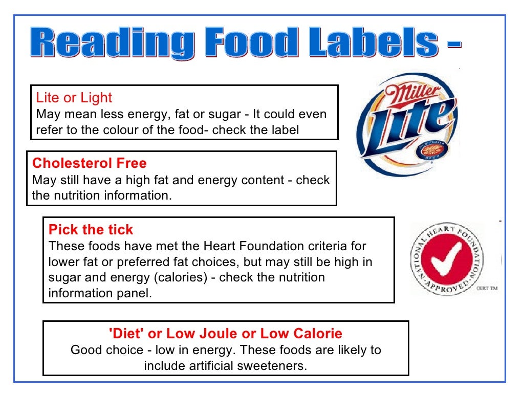 Meaning of food labels