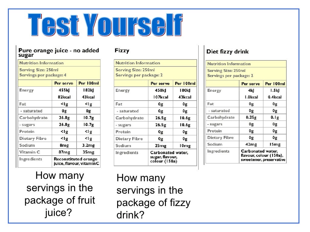 Food labels contain what type of information