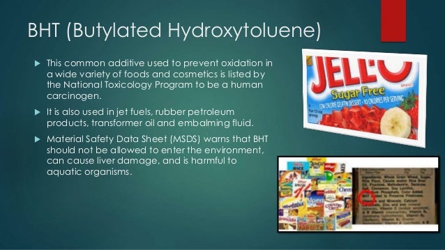 Ingredients listed on food labels