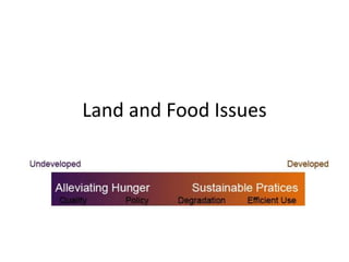 LAND AND FOOD ISSUES 