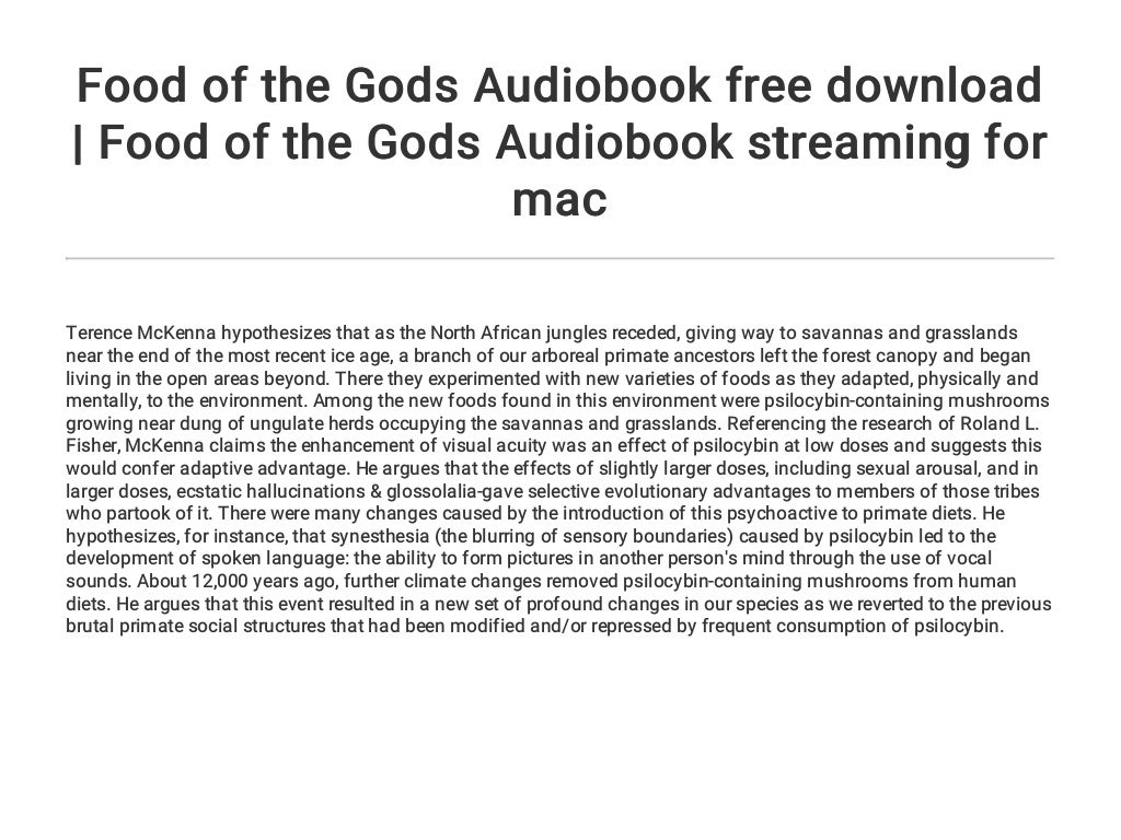 Food of the Gods Audiobook free download Food of the