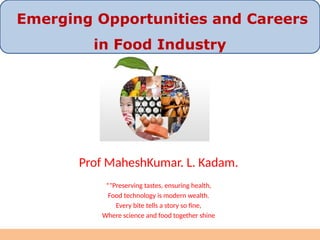 Emerging Opportunities and Careers in Food Industry | PPTX