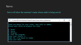 Food Order in a Restaurant - Data Structure Project | PPTX