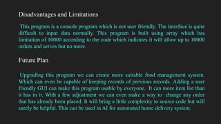 Food Order in a Restaurant - Data Structure Project | PPTX