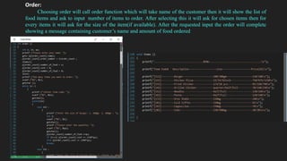 Food Order in a Restaurant - Data Structure Project | PPTX