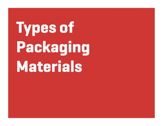 Types of
Packaging
Materials
 
