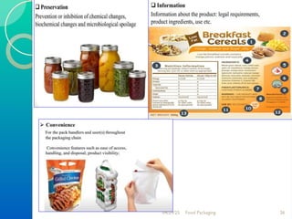 FOOD PACKAGING MATERIALS AND THEIR TYPES, ROLE AND FUNCTIONSND | PPT