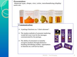 FOOD PACKAGING MATERIALS AND THEIR TYPES, ROLE AND FUNCTIONSND | PPT