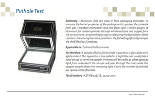 Food Packaging Testing Equipment by PackTest | PDF