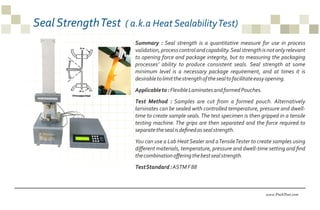 Food Packaging Testing Equipment by PackTest | PDF
