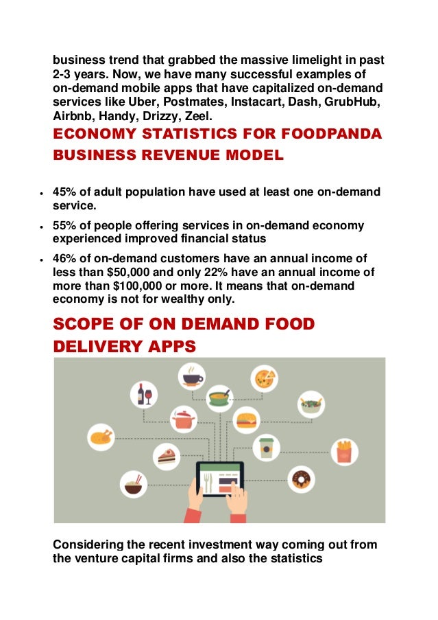 FOODPANDA BUSINESS REVENUE MODEL ON DEMAND FOOD DELIVERY APPS