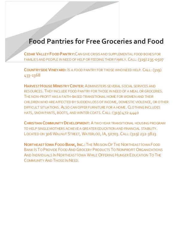 Food Pantries In Waterloo Iowa