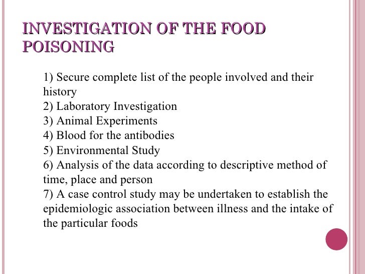 Food Poisoning Investigation Form Food Poisoning Investigation Form
