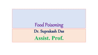 Food Poisoning
Dr. Suprakash Das
Assist. Prof.
 
