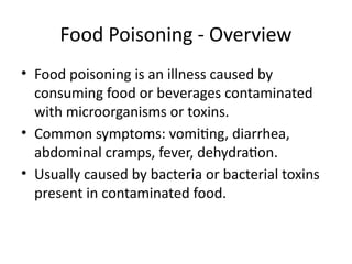 Comprehensive Overview of Food Poisoning: Causes, Symptoms, and ...