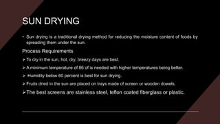 Sun Processing Food Preservation | PPTX