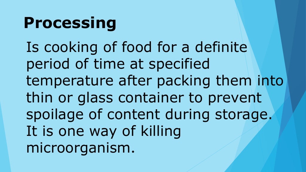 Food preservation, PROCESSING AND LABELLING