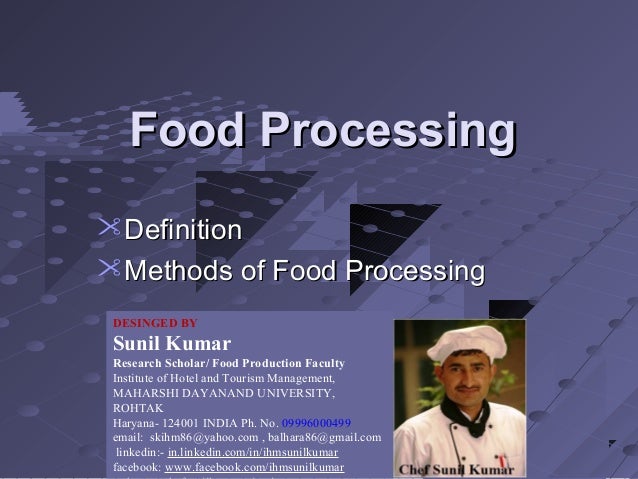 different food processing methods