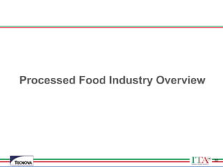 30
Processed Food Industry Overview
30
 