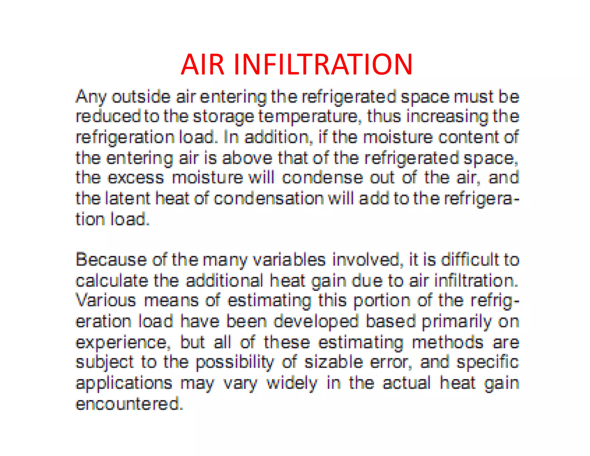AIR INFILTRATION
 