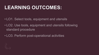 LEARNING OUTCOMES:
 