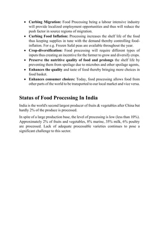 Food processing industry in India | PDF