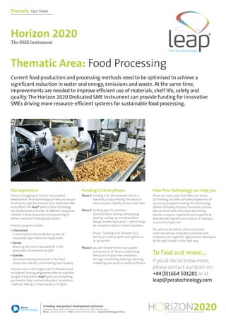 Food processing - Thematic fact sheet