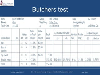 Food production control i | PPTX
