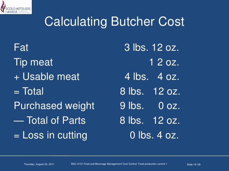 Food production control i