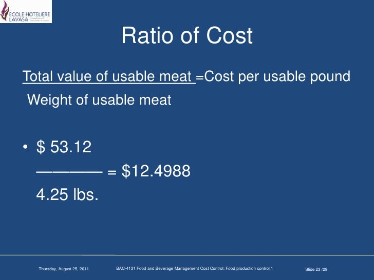 Food production control i