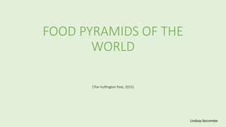 FOOD PYRAMIDS OF THE
WORLD
(The Huffington Post, 2015)
Lindsay Seccombe
 