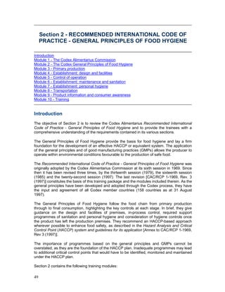 Food quality and safety systems a training manual on | PDF