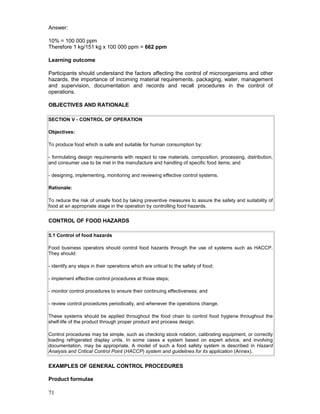 Food quality and safety systems a training manual on | PDF