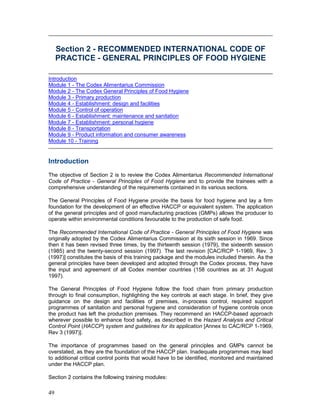 Food quality and safety systems   a training manual on