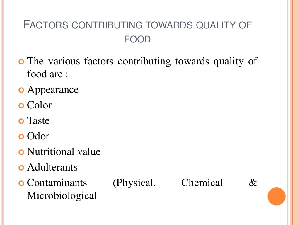 Food quality parameters