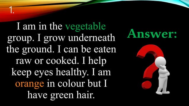 Food riddle | PPTX | Nutrition | Healthy Living
