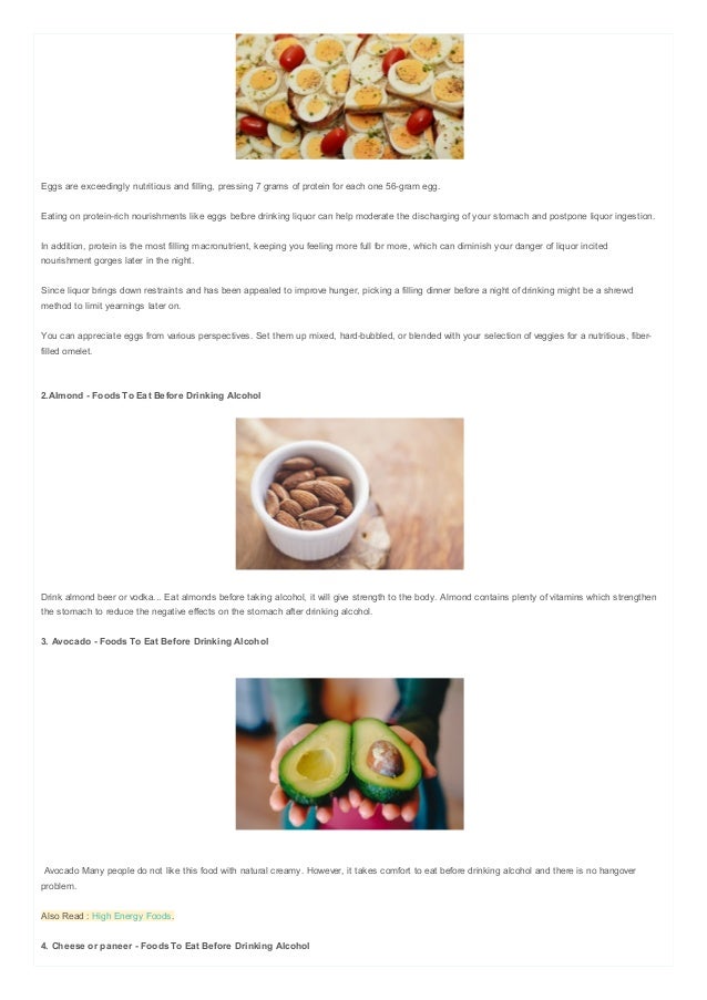Foods to Eat Before Drinking Alcohol