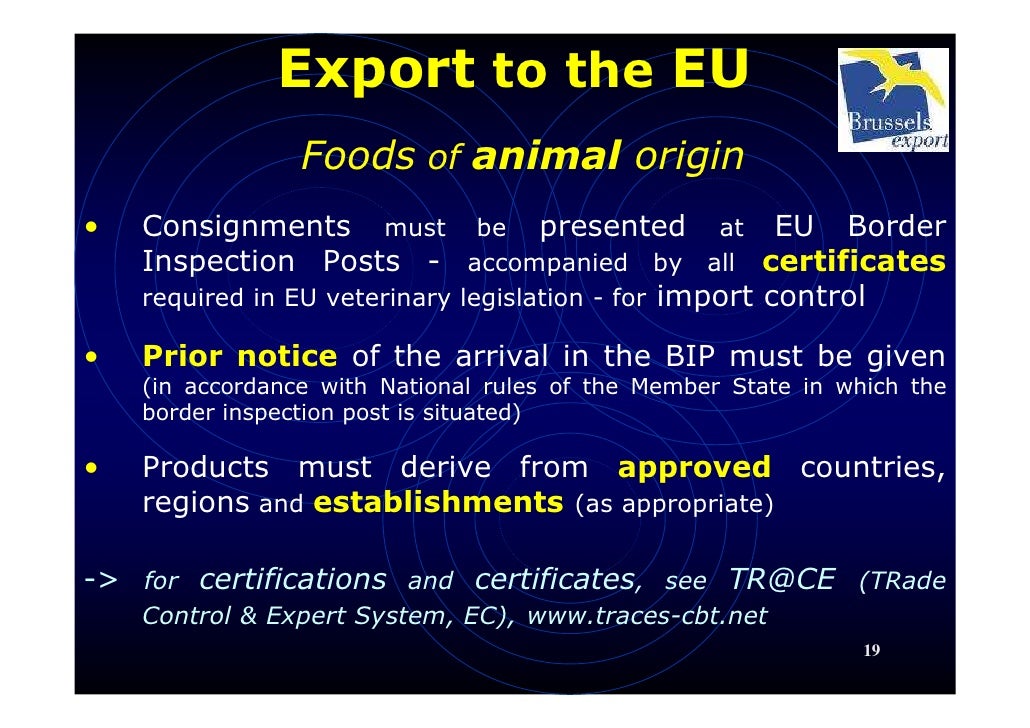 Eu trade control and expert system