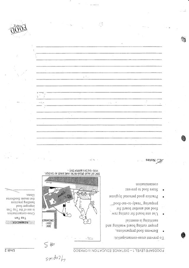 Food Safety Printable Worksheet