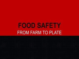 FOOD SAFETY
FROM FARM TO PLATE
 