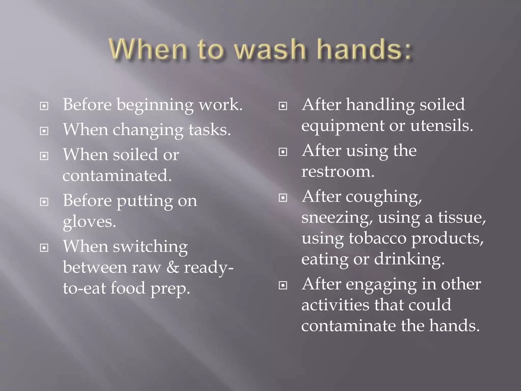 Personal Hygiene-Food Safety | PPTX