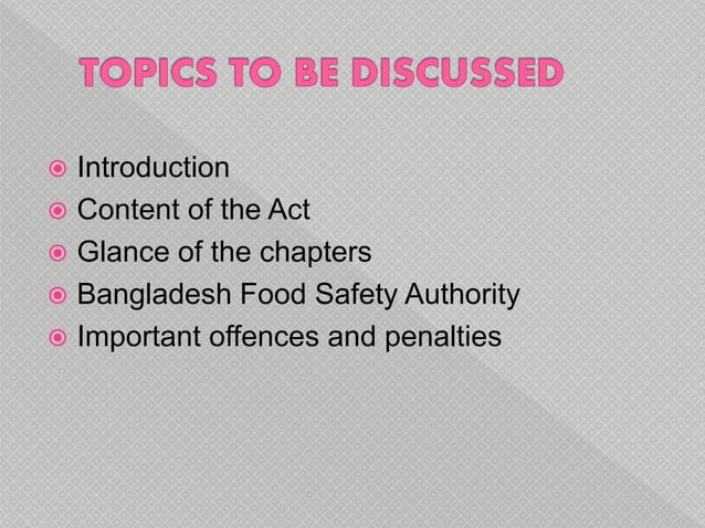 Food safety act, 2013 | PPT
